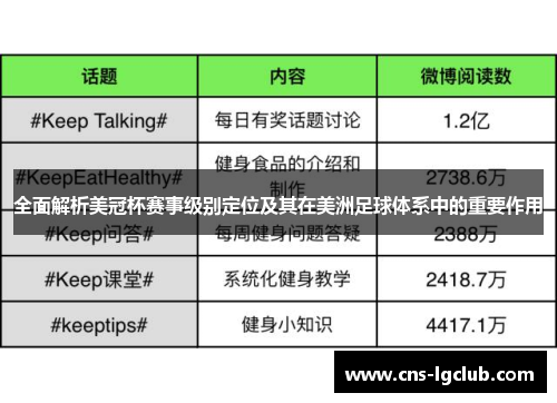 全面解析美冠杯赛事级别定位及其在美洲足球体系中的重要作用 全面解析美冠杯赛事级别定位及其在美洲足球体系中的重要作用