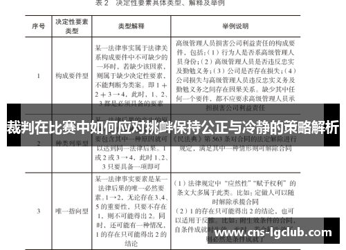 裁判在比赛中如何应对挑衅保持公正与冷静的策略解析 裁判在比赛中如何应对挑衅保持公正与冷静的策略解析